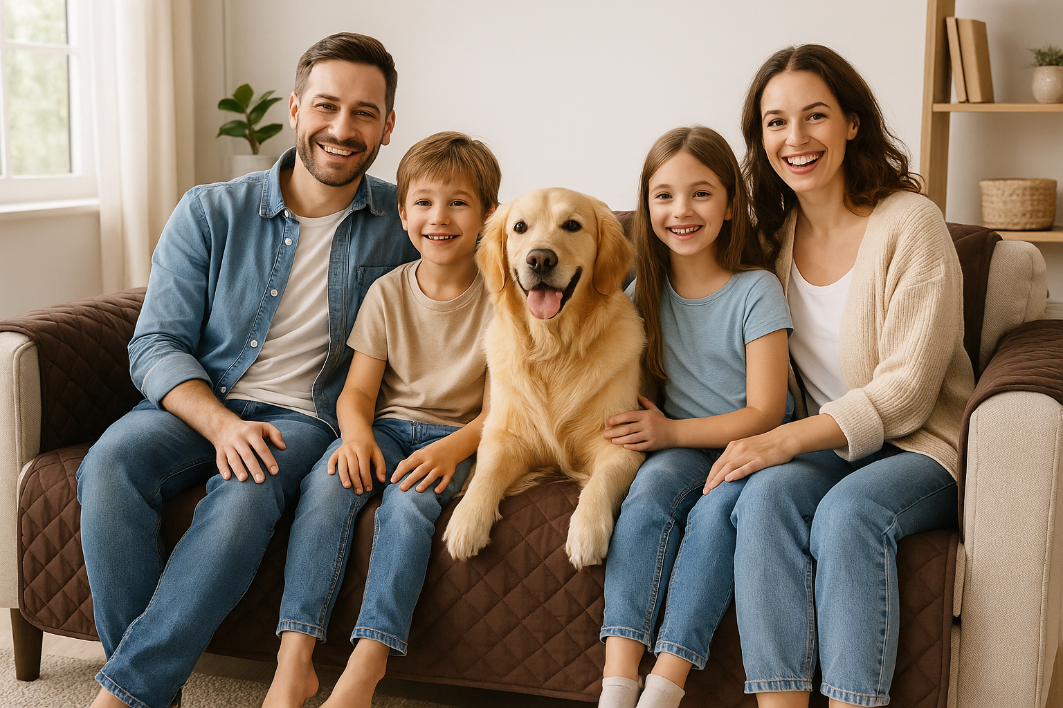 Familia con mascotas
