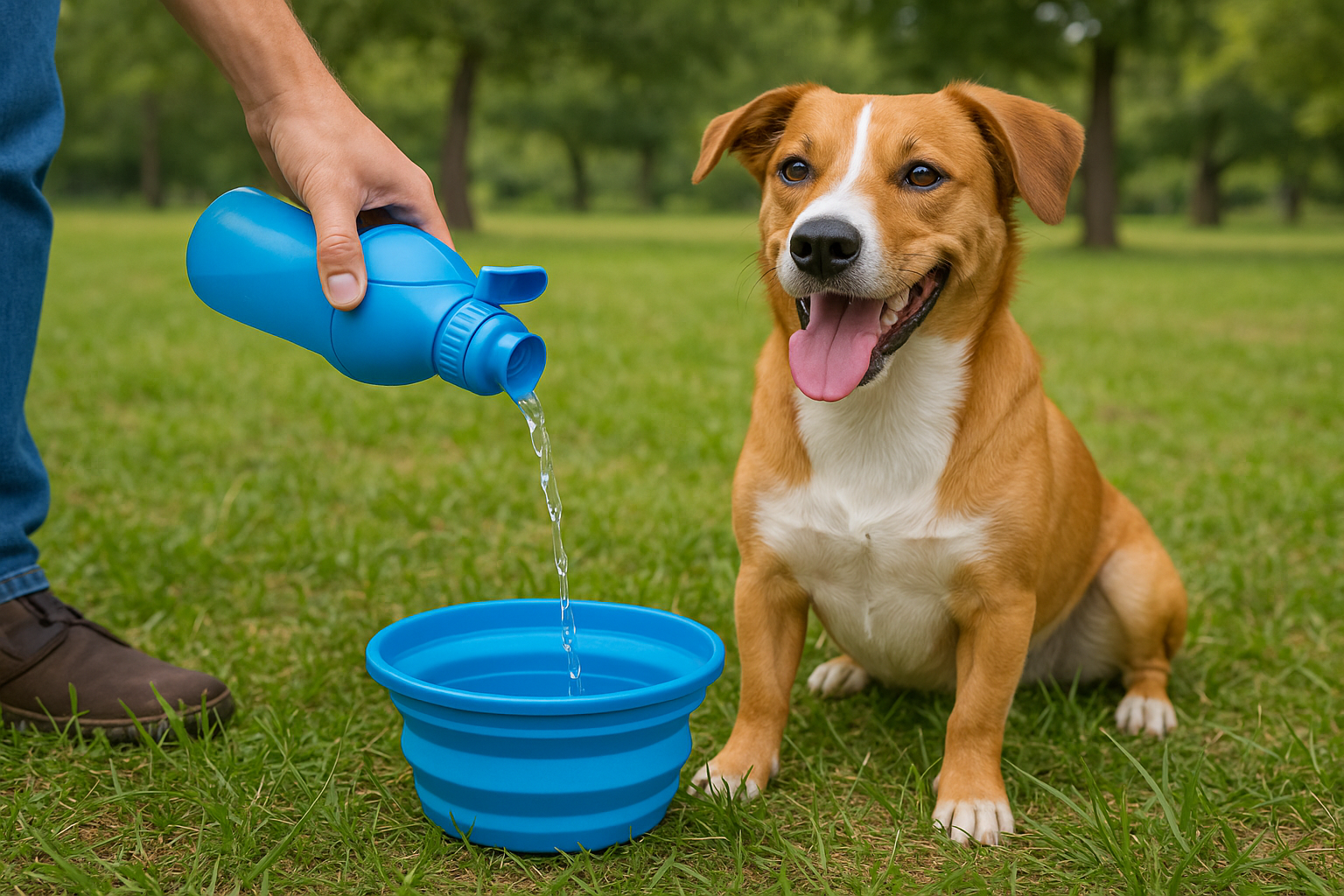Hidratación con correa azul