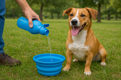 Hidratación con correa azul