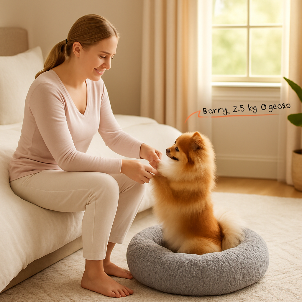 Imagen mejorada de mujer con perro