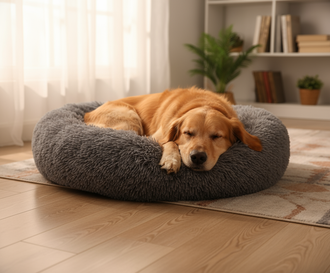 Perro grande en cama