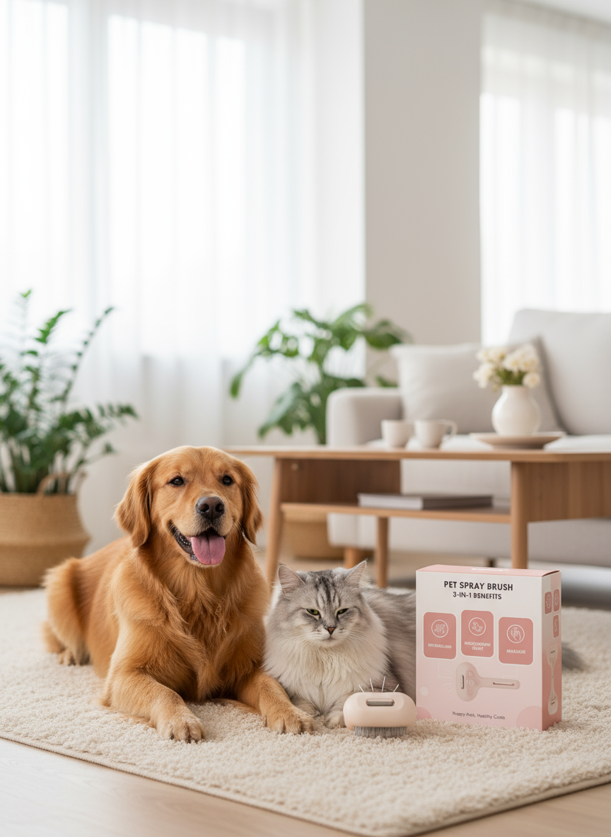 Perro y gato con pelaje brillante