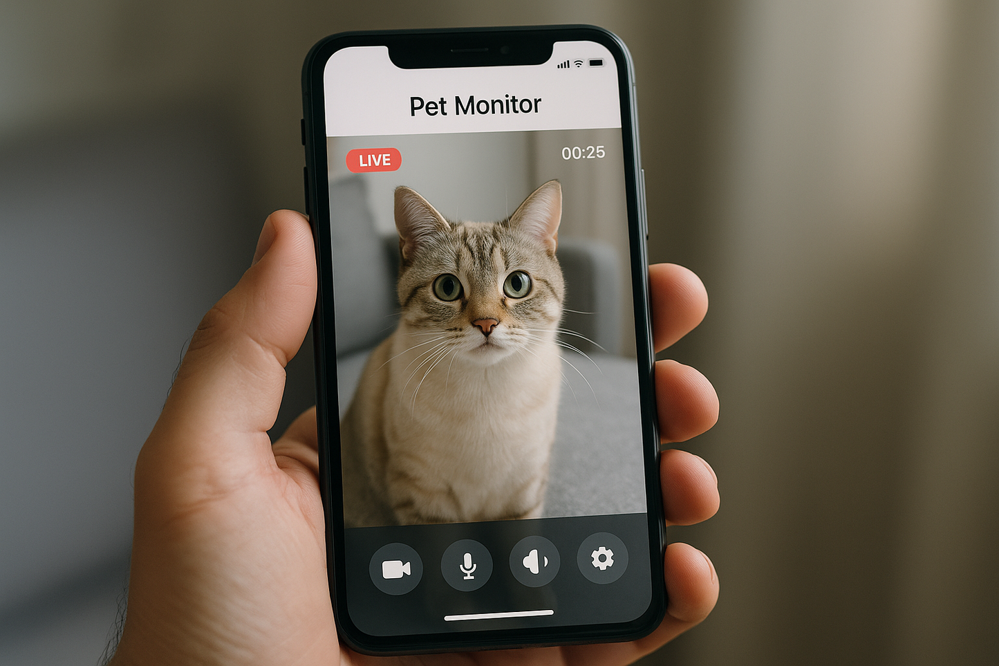 Smartphone con app de monitoreo